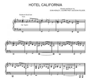 Hotel California - The Eagles - partitura - Purple Market Area