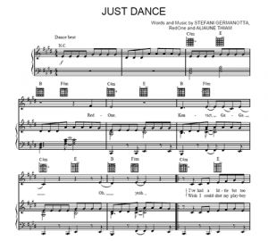 Just Dance - Lady Gaga - ноты к песне - Purple Market Area