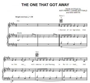The One That Got Away - Katy Perry - sheet music - Purple Market Area