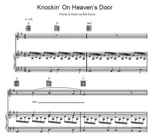 Knockin' on Heaven's Door - Bob Dylan - partitura - Purple Market Area