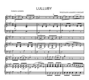 Lulluby - Wolfgang Amadeus Mozart - sheet music - Purple Market Area