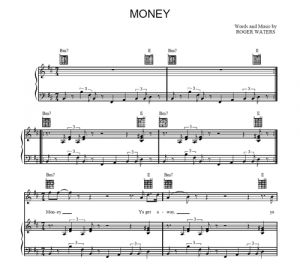 Money - Pink Floyd - ноты к песне - Purple Market Area