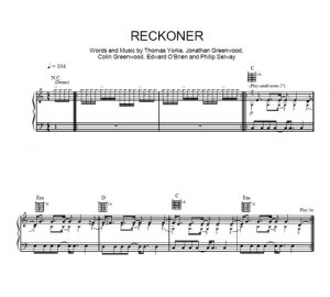 Reckoner - Radiohead - ноты к песне - Purple Market Area