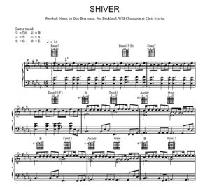 Shiver - Coldplay - partitura - Purple Market Area