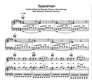 Spaceman - The Killers - ноты к песне - Purple Market Area