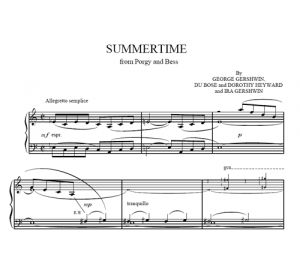 Summertime - George Gershvin - ноты к песне - Purple Market Area
