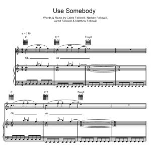 Use Somebody - Kings of Leon - sheet music - Purple Market Area