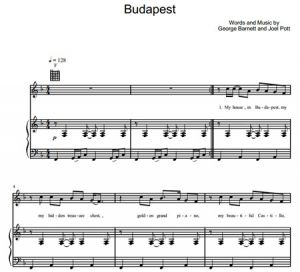 Budapest - George Ezra - sheet music - Purple Market Area